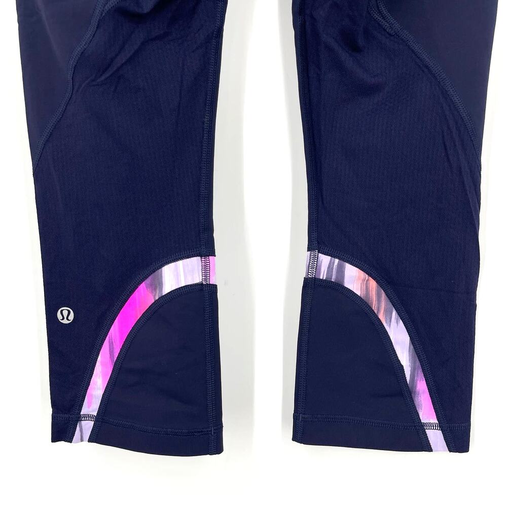 Lululemon Run Inspire Crop II Leggings Size 8 Deep Indigo - Picture 5 of 6